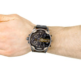 Buy Shop Diesel Mr Daddy 2.0 Chronograph Black Dial Black Leather Strap Watch For Men - DZ7348 USA Online