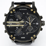 Buy Shop Diesel Mr Daddy 2.0 Chronograph Black Dial Black Leather Strap Watch For Men - DZ7348 USA Online