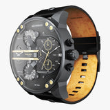 Buy Shop Diesel Mr Daddy 2.0 Chronograph Black Dial Black Leather Strap Watch For Men - DZ7348 USA Online