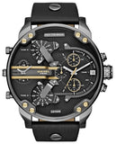Buy Shop Diesel Mr Daddy 2.0 Chronograph Black Dial Black Leather Strap Watch For Men - DZ7348 USA Online