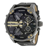 Buy Shop Diesel Mr Daddy 2.0 Chronograph Black Dial Black Leather Strap Watch For Men - DZ7348 USA Online