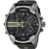 Buy Shop Diesel Mr Daddy 2.0 Chronograph Black Dial Black Leather Strap Watch For Men - DZ7348 USA Online
