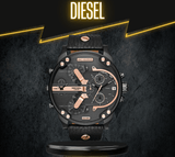 Buy Shop Diesel Mr Daddy 2.0 Chronograph Black Dial Black Leather Strap Watch For Men - DZ7350 USA Online
