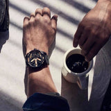 Buy Shop Diesel Mr Daddy 2.0 Chronograph Black Dial Black Leather Strap Watch For Men - DZ7350 USA Online