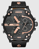Buy Shop Diesel Mr Daddy 2.0 Chronograph Black Dial Black Leather Strap Watch For Men - DZ7350 USA Online