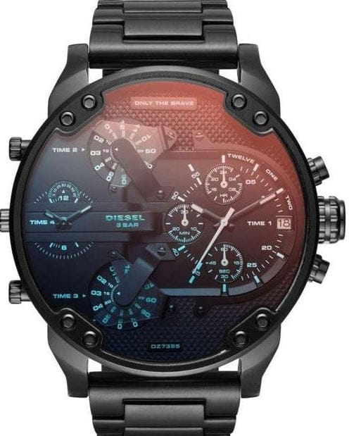 Buy Shop Diesel Mr Daddy 2.0 Chronograph Black Dial Black Steel Strap Watch For Men - DZ7395 USA Online