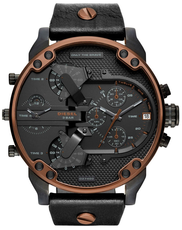 Buy Shop Diesel Mr Daddy 2.0 Chronograph Black Dial Black Steel Strap Watch For Men - DZ7400 USA Online
