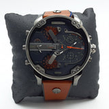 Buy Shop Diesel Mr Daddy 2.0 Chronograph Black Dial Brown Leather Strap Watch For Men - DZ7332 USA Online