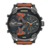 Buy Shop Diesel Mr Daddy 2.0 Chronograph Black Dial Brown Leather Strap Watch For Men - DZ7332 USA Online