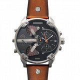 Buy Shop Diesel Mr Daddy 2.0 Chronograph Black Dial Brown Leather Strap Watch For Men - DZ7332 USA Online