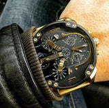 Buy Shop Diesel Mr Daddy 2.0 Chronograph Black Dial Gold Steel Strap Watch For Men - DZ7333 USA Online
