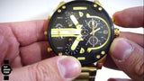 Buy Shop Diesel Mr Daddy 2.0 Chronograph Black Dial Gold Steel Strap Watch For Men - DZ7333 USA Online