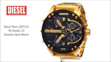 Buy Shop Diesel Mr Daddy 2.0 Chronograph Black Dial Gold Steel Strap Watch For Men - DZ7333 USA Online
