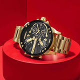 Buy Shop Diesel Mr Daddy 2.0 Chronograph Black Dial Gold Steel Strap Watch For Men - DZ7333 USA Online
