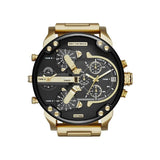 Buy Shop Diesel Mr Daddy 2.0 Chronograph Black Dial Gold Steel Strap Watch For Men - DZ7333 USA Online
