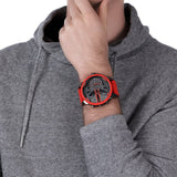 Buy Shop Diesel Mr Daddy 2.0 Chronograph Black Dial Red Silicone Strap Watch For Men - DZ7370 USA Online