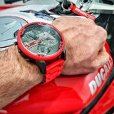 Buy Shop Diesel Mr Daddy 2.0 Chronograph Black Dial Red Silicone Strap Watch For Men - DZ7370 USA Online