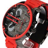 Buy Shop Diesel Mr Daddy 2.0 Chronograph Black Dial Red Silicone Strap Watch For Men - DZ7370 USA Online