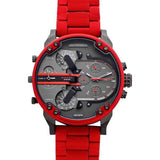 Buy Shop Diesel Mr Daddy 2.0 Chronograph Black Dial Red Silicone Strap Watch For Men - DZ7370 USA Online