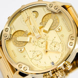 Buy Shop Diesel Mr Daddy 2.0 Chronograph Gold Dial Gold Steel Strap Watch For Men - DZ7399 USA Online