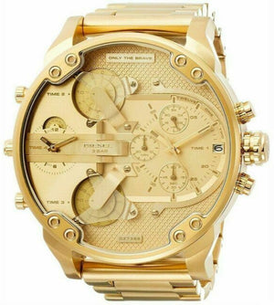 Buy Shop Diesel Mr Daddy 2.0 Chronograph Gold Dial Gold Steel Strap Watch For Men - DZ7399 USA Online