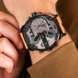 Buy Shop Diesel Mr. Daddy 2.0 Chronograph Grey Dial Brown Leather Strap Watch For Men - DZ7406 USA Online