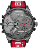Buy Shop Diesel Mr Daddy 2.0 Chronograph Grey Dial Red Rubber Strap Watch For Men - DZ7423 USA Online