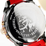 Buy Shop Diesel Mr Daddy 2.0 Chronograph Grey Dial Red Rubber Strap Watch For Men - DZ7430 USA Online