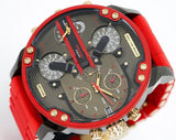 Buy Shop Diesel Mr Daddy 2.0 Chronograph Grey Dial Red Rubber Strap Watch For Men - DZ7430 USA Online