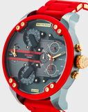 Buy Shop Diesel Mr Daddy 2.0 Chronograph Grey Dial Red Rubber Strap Watch For Men - DZ7430 USA Online
