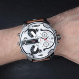 Buy Shop Diesel Mr. Daddy 2.0 Chronograph Silver Dial Brown Leather Strap Watch For Men - DZ7394 USA Online