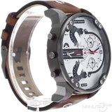 Buy Shop Diesel Mr. Daddy 2.0 Chronograph Silver Dial Brown Leather Strap Watch For Men - DZ7394 USA Online