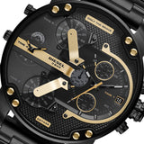 Diesel Mr. Daddy 2.0 Black Dial Black Steel Strap Watch For Men - DZ7435