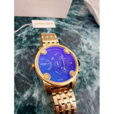 Buy Shop Diesel Mr Daddy Blue Dial Gold Steel Strap Watch For Men - DZ7347 USA Online