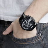 Buy Shop Diesel Mr Daddy Chronograph Black Dial Black Leather Strap Watch For Men - DZ7313 USA Online