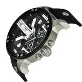 Buy Shop Diesel Mr Daddy Chronograph Black Dial Black Leather Strap Watch For Men - DZ7313 USA Online