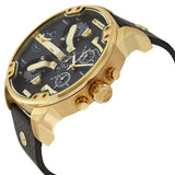 Buy Shop Diesel Mr Daddy Chronograph Black Dial Black Leather Strap Watch For Men - DZ7371 USA Online