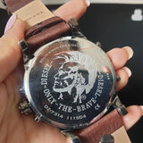 Buy Shop Diesel Mr Daddy Chronograph Blue Dial Brown Leather Strap Watch For Men - DZ7314 USA Online