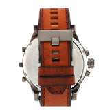 Buy Shop Diesel Mr Daddy Chronograph Grey Dial Brown Leather Strap Watch For Men - DZ7413 USA Online