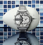 Buy Shop Diesel Mr. Daddy Chronograph Silver Dial Silver Steel Strap Watch For Men - DZ7421 USA Online