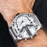 Buy Shop Diesel Mr. Daddy Chronograph Silver Dial Silver Steel Strap Watch For Men - DZ7421 USA Online