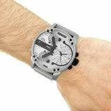 Buy Shop Diesel Mr. Daddy Chronograph Silver Dial Silver Steel Strap Watch For Men - DZ7421 USA Online