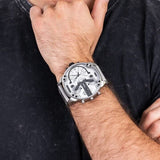 Buy Shop Diesel Mr. Daddy Chronograph Silver Dial Silver Steel Strap Watch For Men - DZ7421 USA Online