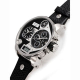 Buy Shop Diesel Mr Daddy Chronograph White Dial Black Leather Strap Watch For Men - DZ7125 USA Online