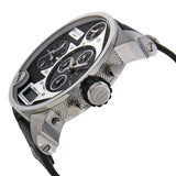 Buy Shop Diesel Mr Daddy Chronograph White Dial Black Leather Strap Watch For Men - DZ7125 USA Online