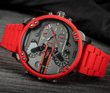 Buy Shop Diesel Mr Daddy 2.0 Chronograph Black Dial Red Silicone Strap Watch For Men - DZ7370 USA Online