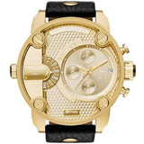 Buy Shop Diesel Mr Daddy Gold Dial Black Leather Strap Watch For Men - DZ7363 USA Online