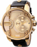 Buy Shop Diesel Mr Daddy Gold Dial Black Leather Strap Watch For Men - DZ7363 USA Online