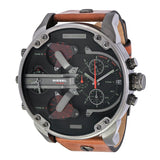Buy Shop Diesel Mr Daddy 2.0 Chronograph Black Dial Brown Leather Strap Watch For Men - DZ7332 USA Online