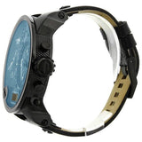 Buy Shop Diesel Big Daddy Blue Dial Black Leather Strap Watch For Men - DZ7127 USA Online
